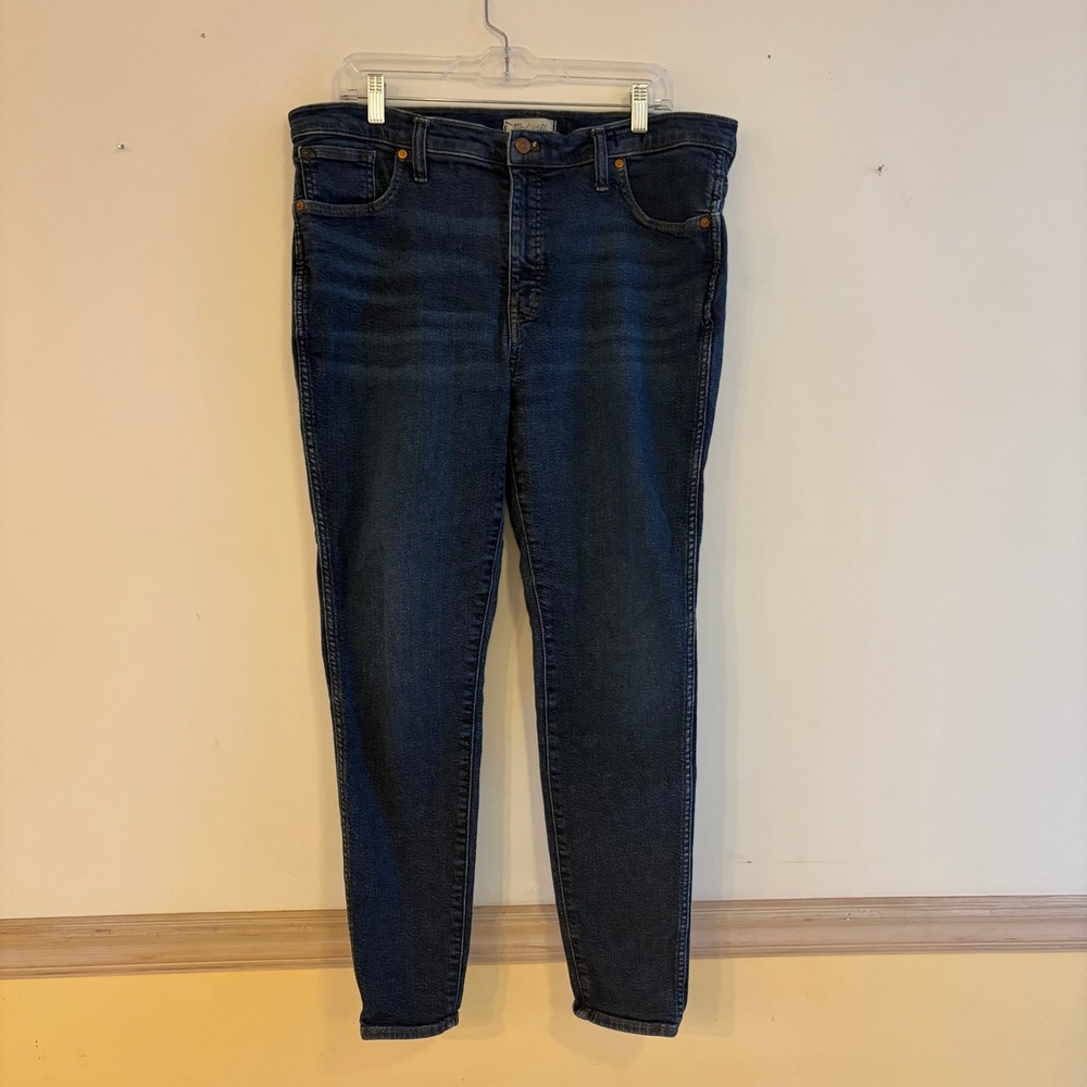 Madewell Women's‎ 10 Inch High Rise Skinny Jeans Dark Wash Size 33 Made in Egypt